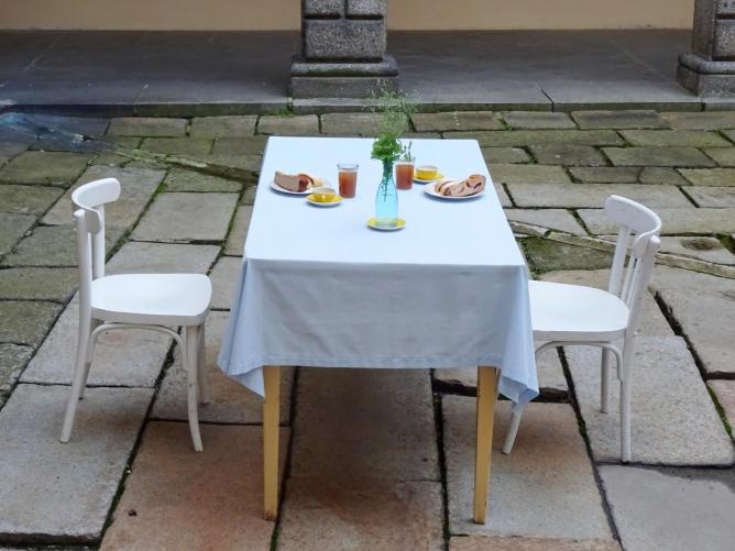 Festive situation in the courtyard of the former Lutheran grammar school