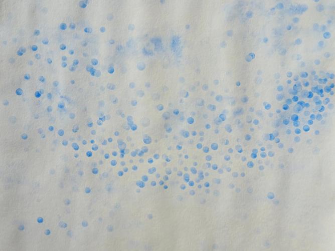 Modré z nebe - detail, 70x100 cm, akvarel na papíře, 2020 