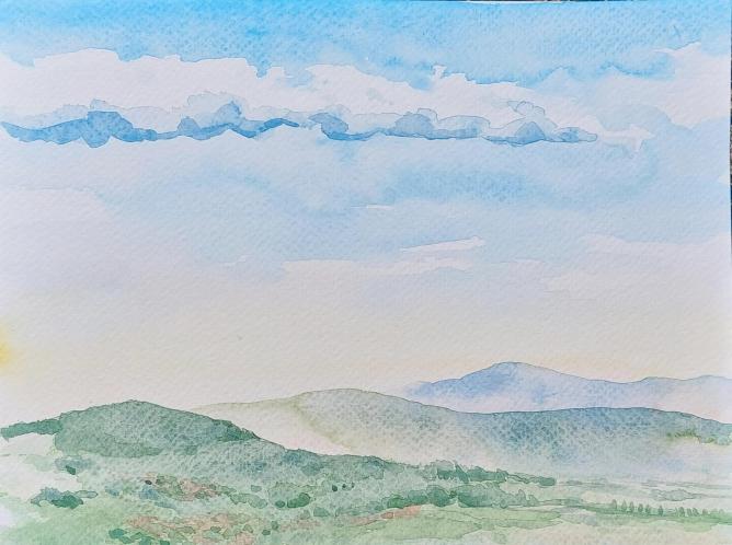 Alsace, watercolour on paper, 24 × 18 cm, 2023 