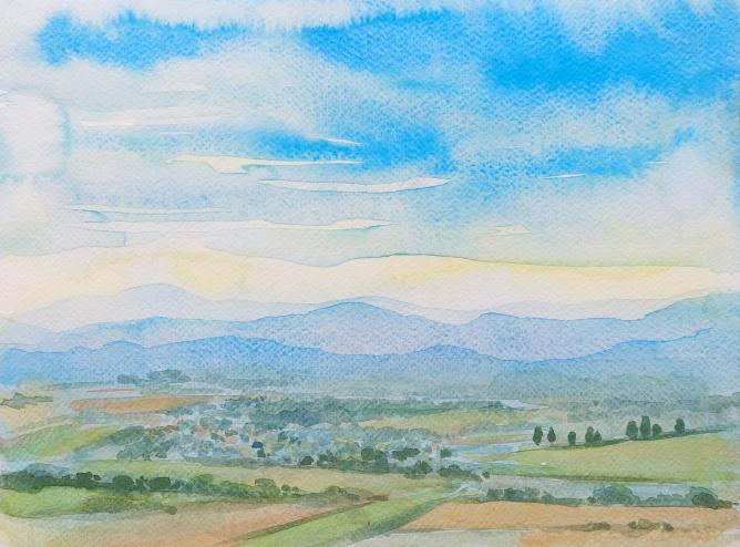 Alsace, watercolour on paper, 32 × 24 cm, 2023 