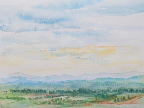 Alsace, watercolour on paper, 40 × 30 cm, 2023 