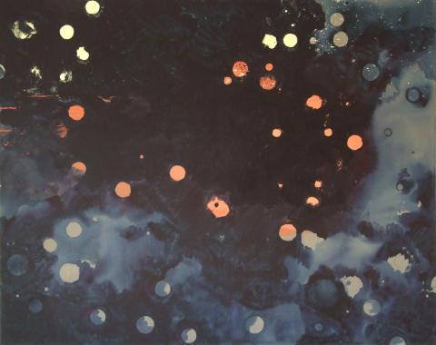 Indigové nebe, 160x120 cm, akryl na plátně, 2014