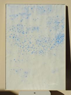 Modré z nebe, 70x100 cm, akvarel na papíře v rámu, 2020