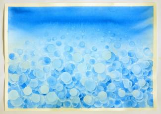 Modré z nebe, akvarel na papíře, 42 × 29,7 cm, 2021