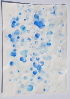 Blue from the sky, watercolor on paper, 100 x 70 cm, 2022, photo: Eva Pejchalová v Brandýse nad Labem