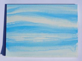 Modré z nebe, 24 x 32 cm, akvarel na papíře, 2022, malba: Eva Pejchalová