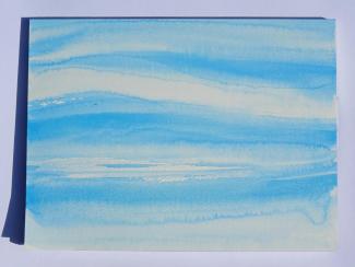 Blue from the sky, 24 x 32 cm, watercolor on paper, 2022, painting: Eva Pejchalová