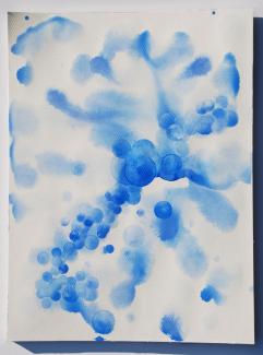 Blue from the sky, watercolor on paper, 30 x 40 cm, 2022, painting: Eva Pejchalová