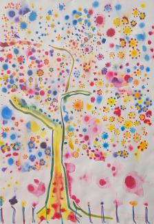Igor, Ibišek z Petrkova, 70x100 cm, akvarel na papíře, 2024