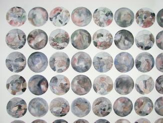 Washing machine, watercolour on paper, 150x300 cm, Gallery NTK, Prague, 2015