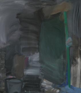 Uklízečka, 150x170 cm, olej na plátně, 2008