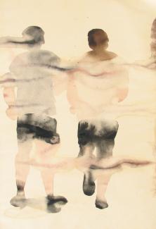 Běžci, 29,7x21cm, akvarelová malba, 2009