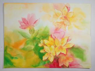 Rododendron, 40x30 cm, akvarel na papíře, 2023