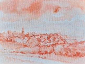 Alsace, watercolour on paperr, 24 × 18 cm, 2023 