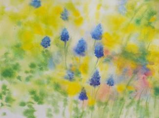 Modřence, 30 × 40 cm, akvarel na papíře, 2024